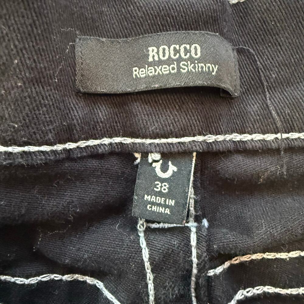 True Religion Men's Black Rocco Relaxed Skinny Jeans Size 38 - Picture 6 of 9